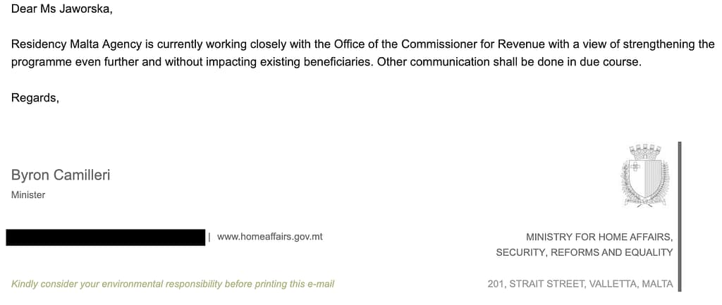 Malta to resolve Nomad Income Tax Exemption mess </br>Plus, what to do if you are affected? 2 MinistryForHomeAffairs Response Oct22